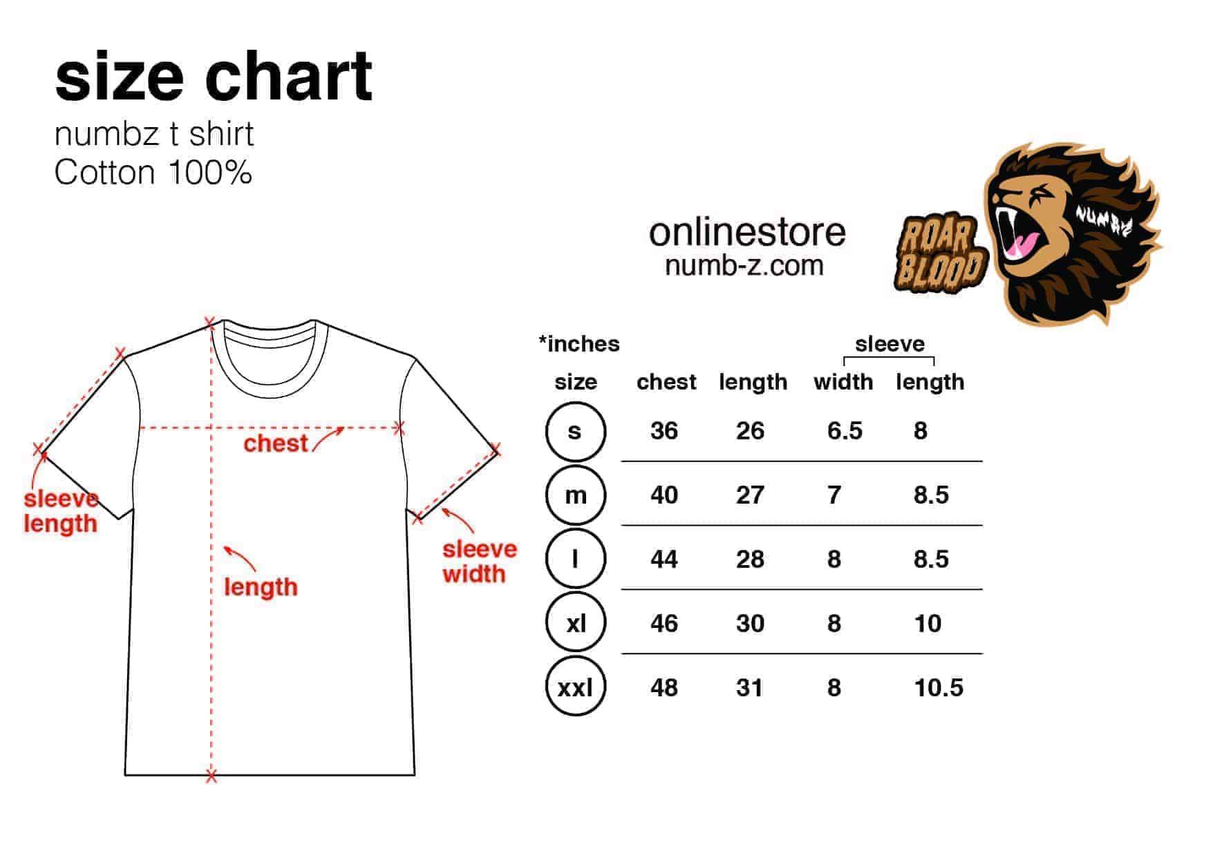 numbz-size-chart-t-shirt